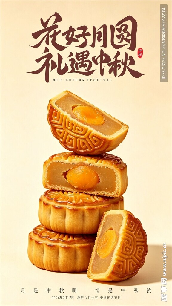 中秋月饼海报设计图片