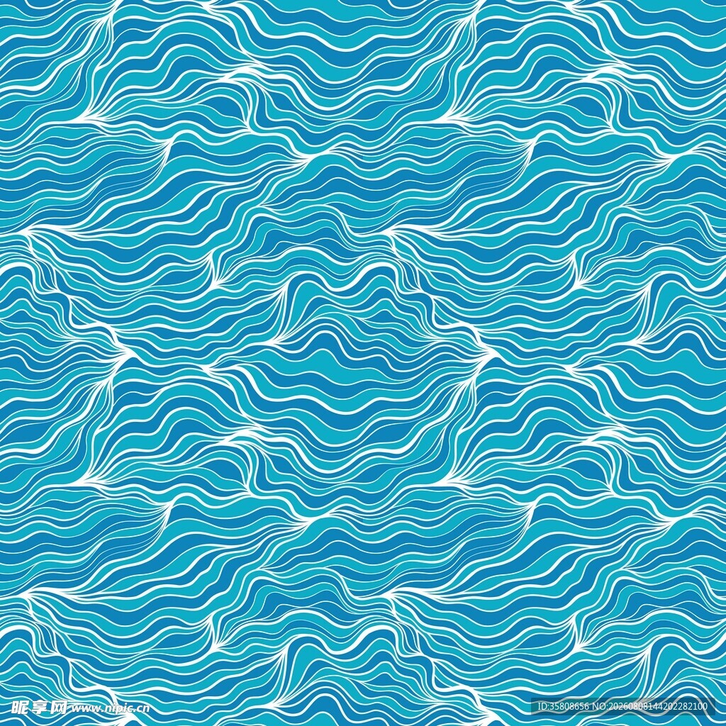 蓝色波浪图案