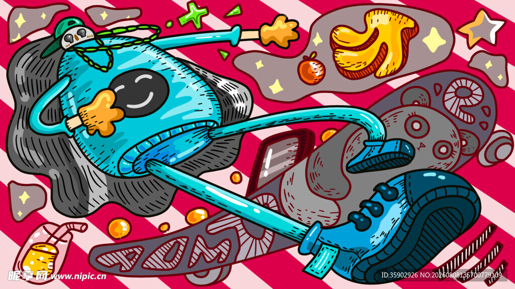 奇幻卡通机械生物插画