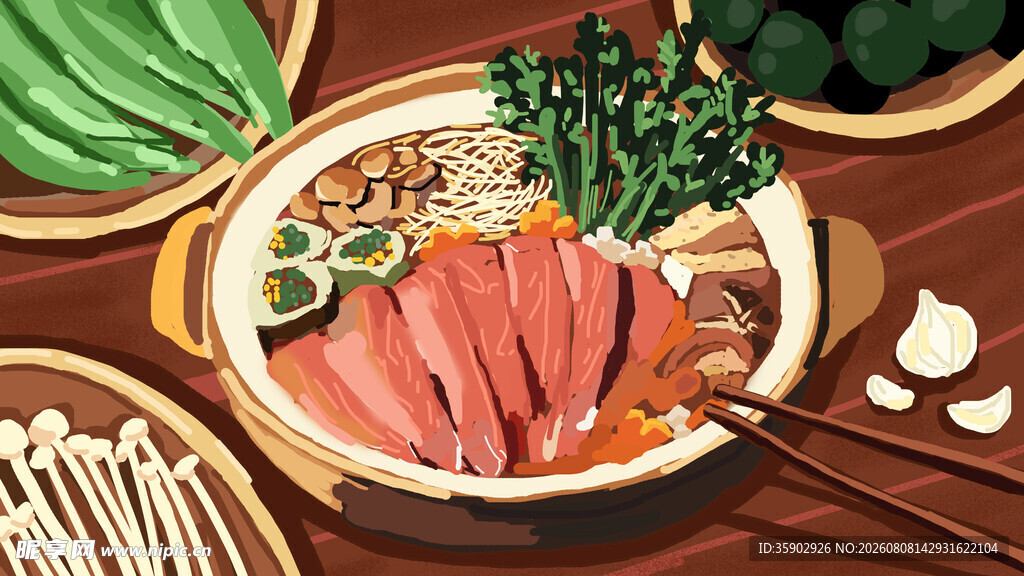 丰盛日式火锅美食盛宴