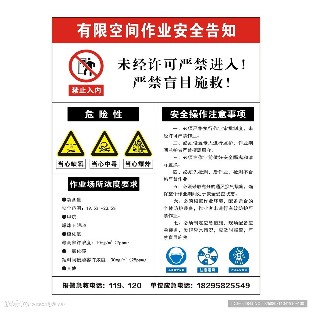 有限空间作业安全告知