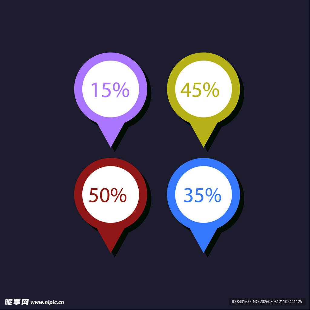 多彩百分比定位图标