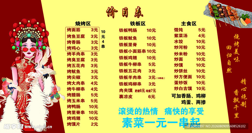 国潮餐饮价目表
