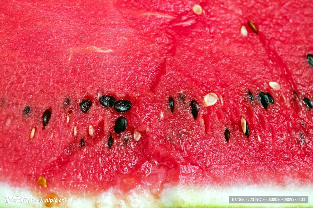 鲜红多汁的美味西瓜果肉