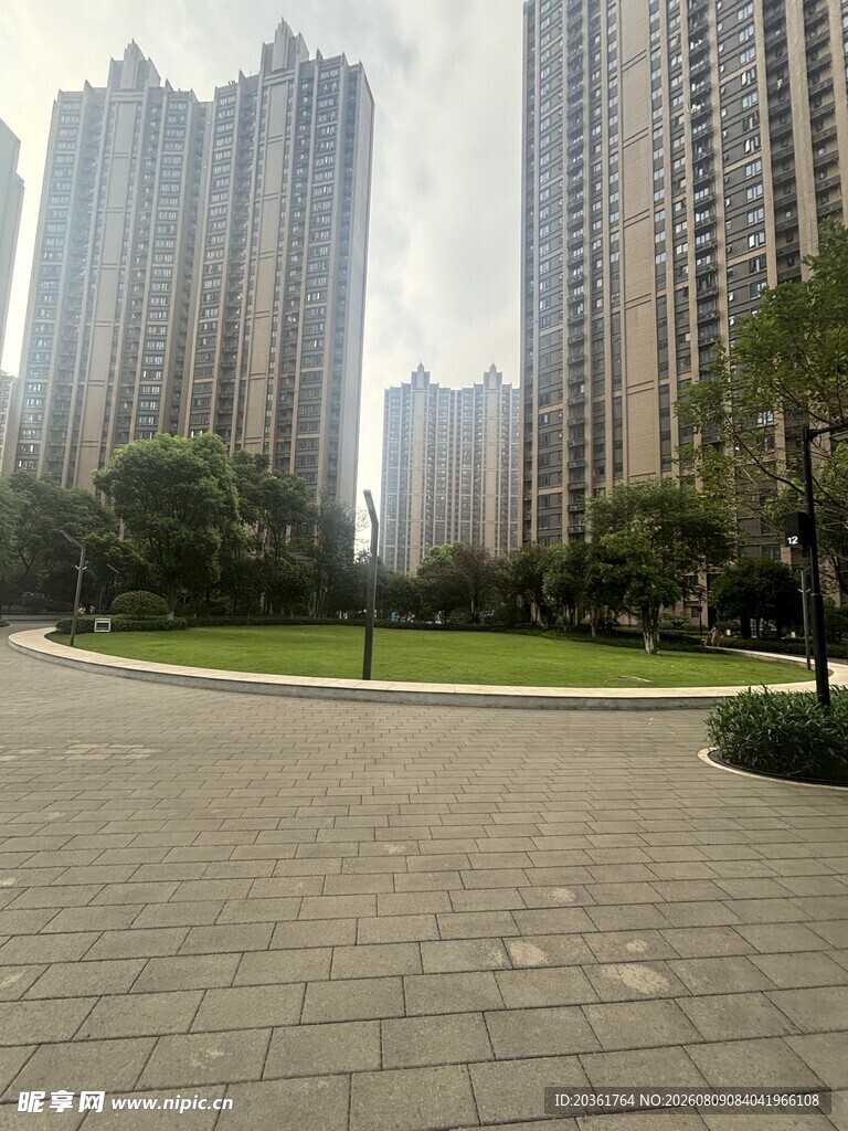 城市住宅区的开阔景观