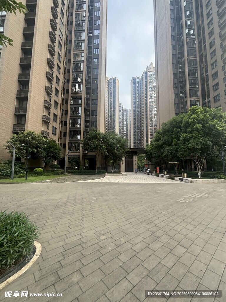 城市小区内的开阔景观空间