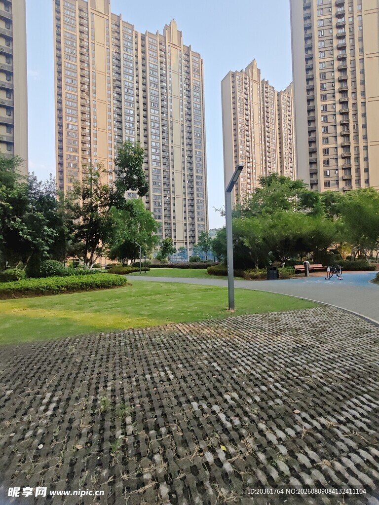城市中的绿地与高楼景观
