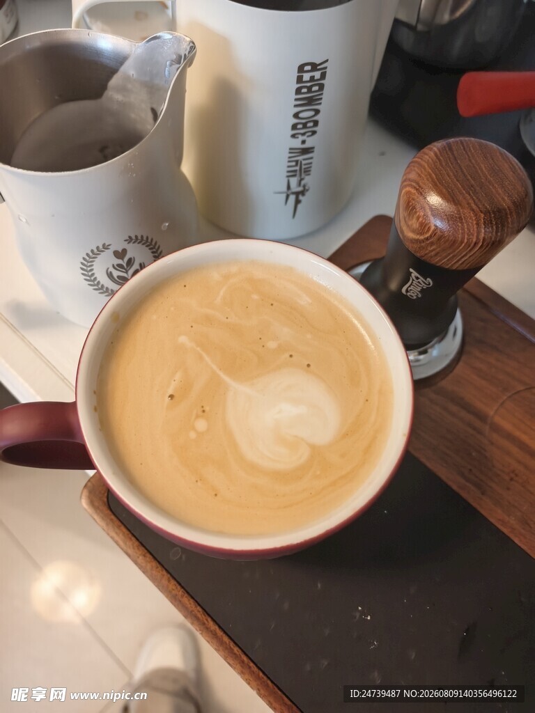 香浓咖啡拉花特写