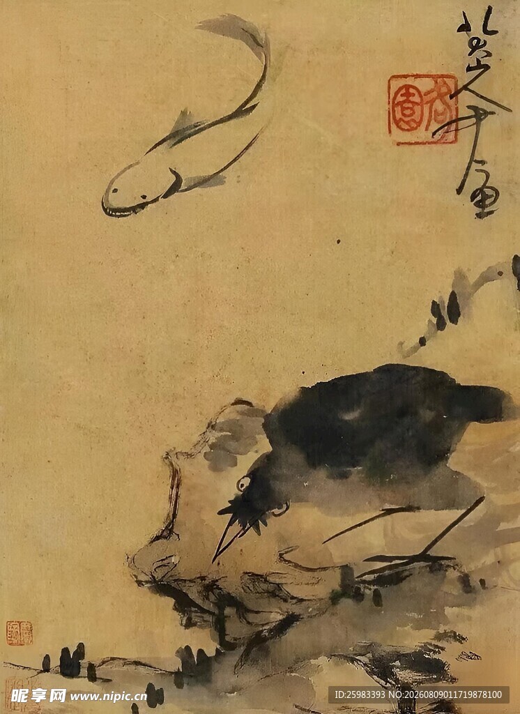 水墨禽鸟图