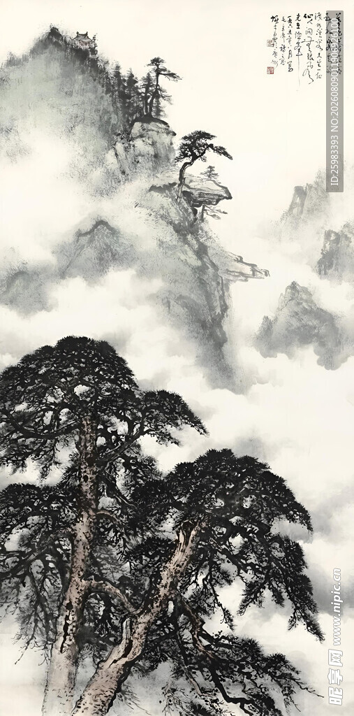 山水苍松图
