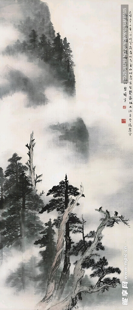 深山古松图