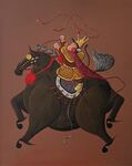 骑马武将插画