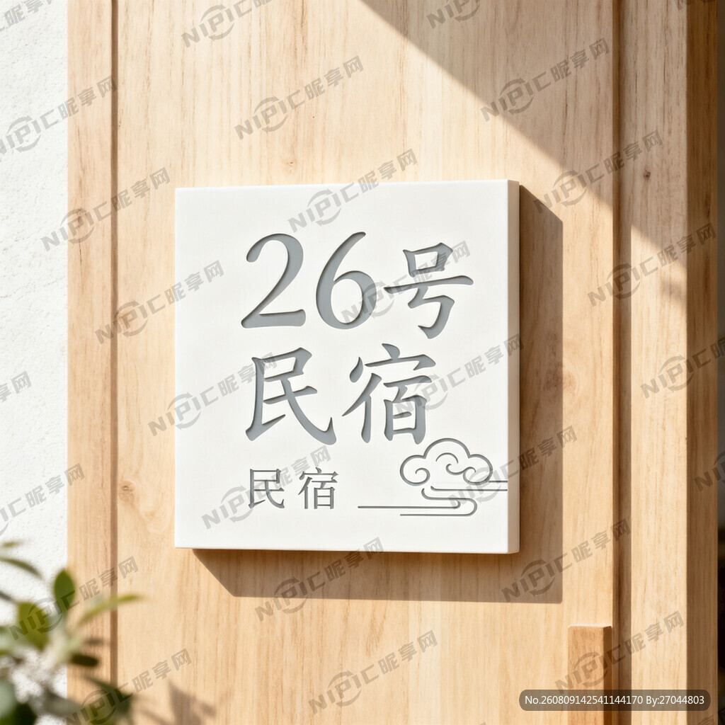 设计广告牌匾 名称：26号民宿