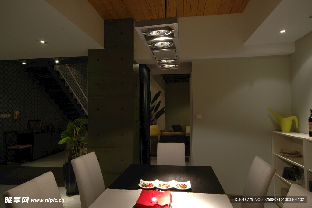 现代简约风格餐厅室内场景