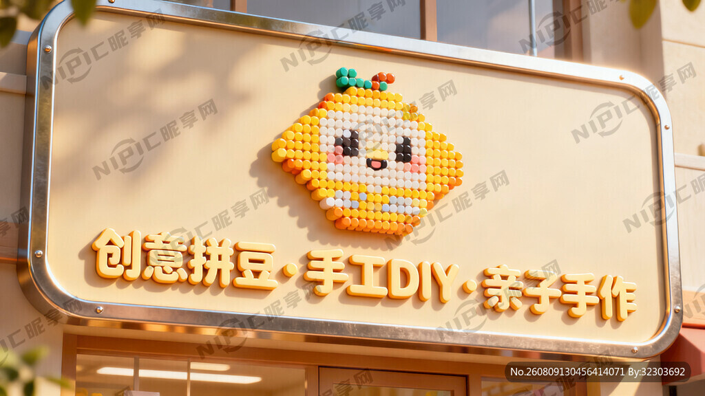 拼豆店 招牌 文本 创意拼豆