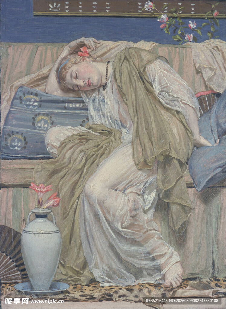 古典睡美人油画场景