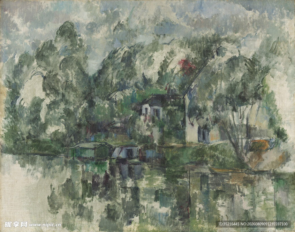 抽象风格的树林风景画作