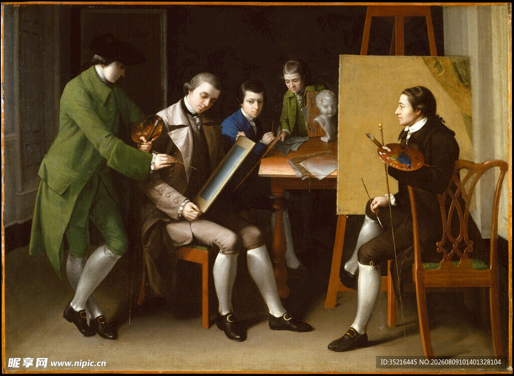 古典绘画中的人物交流场景