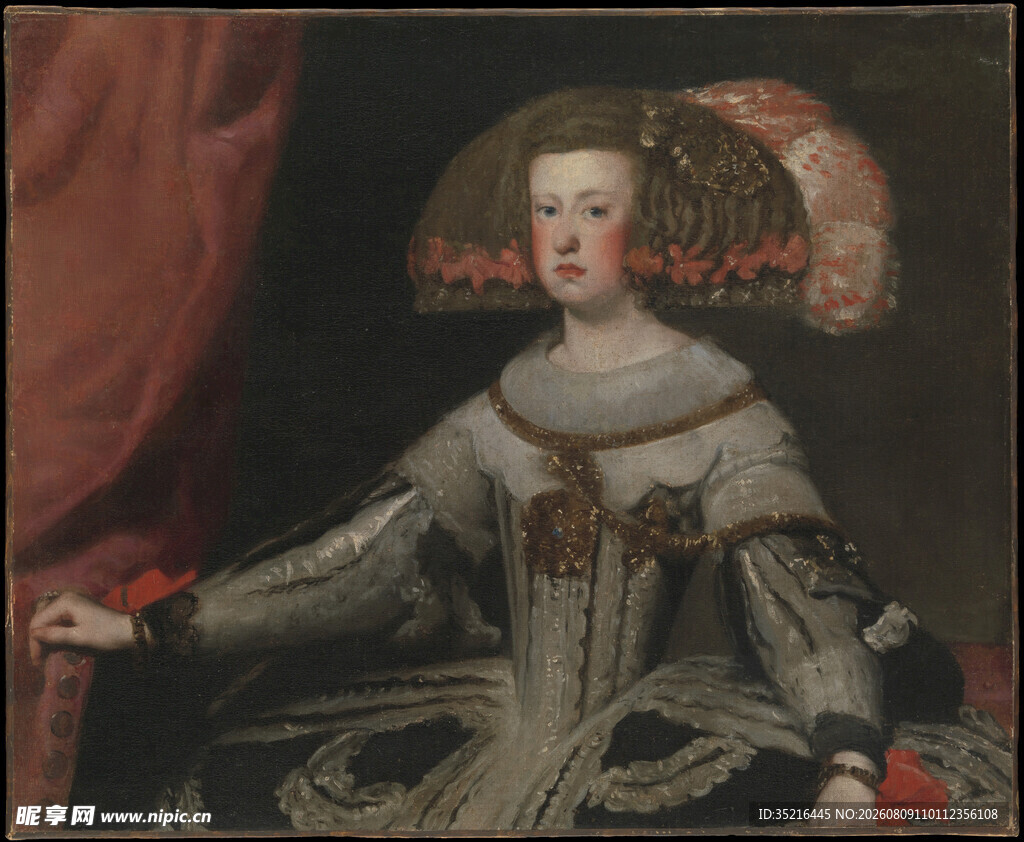 古典装扮女士肖像画