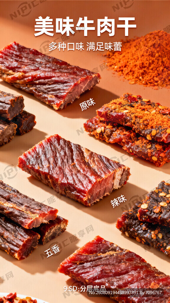 生成一张牛肉干的海报