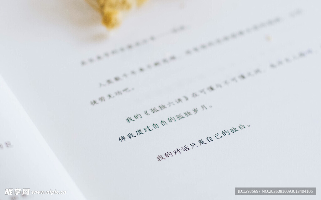 翻开的书页与小物件