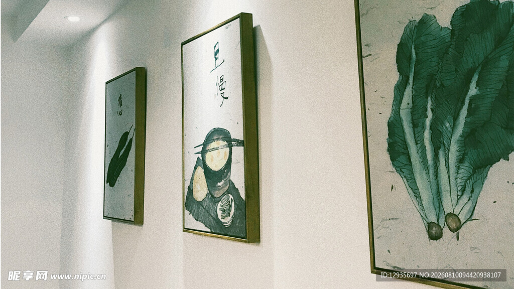 墙上中式挂画展示