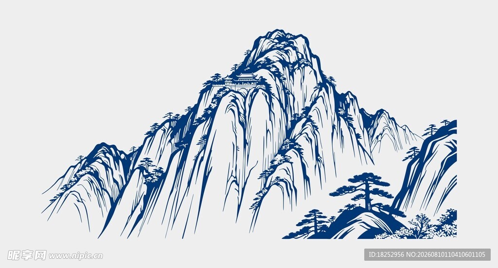 水墨写意山景图
