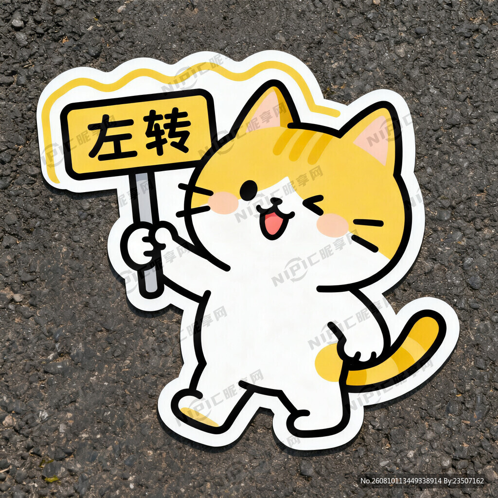 有趣的猫咪   指引地贴