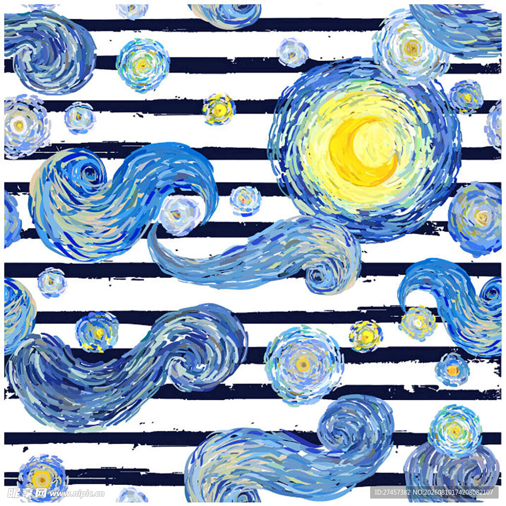 星空条纹图案艺术设计