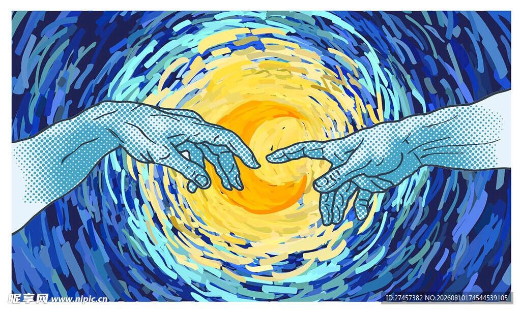 手触太阳的梦幻艺术画面