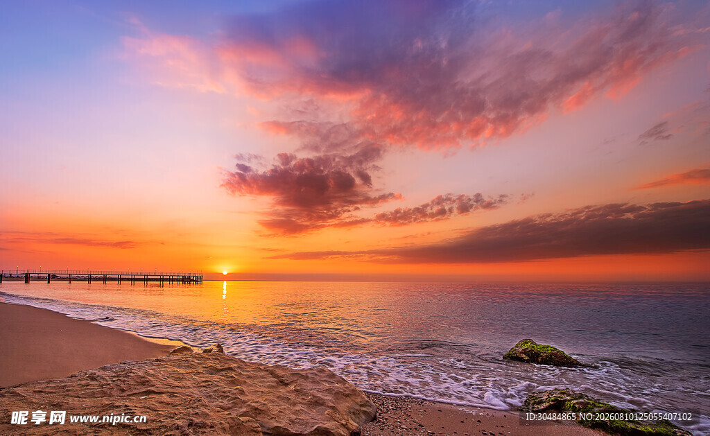 海边绝美日落风景