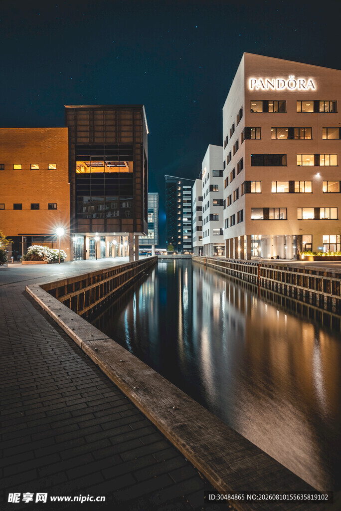 哥本哈根城市夜景