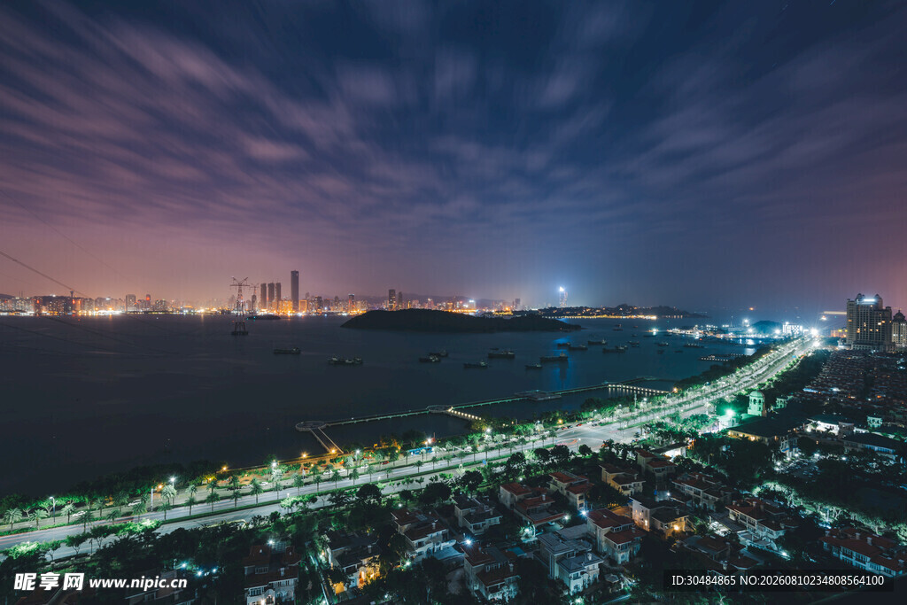 厦门城市全貌夜景