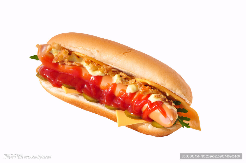 美味鸡肉热狗三明治