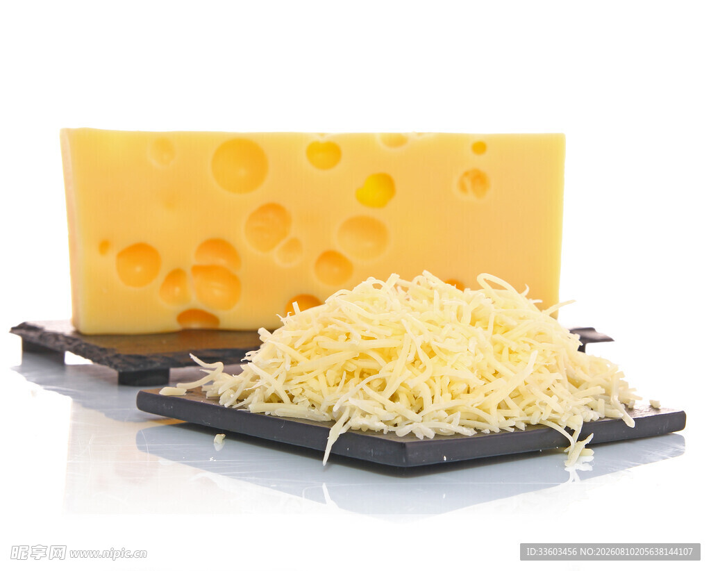 块状与丝状奶酪展示