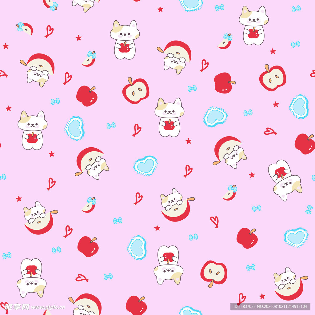 可爱卡通图案粉色背景图