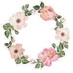 水彩花环素材