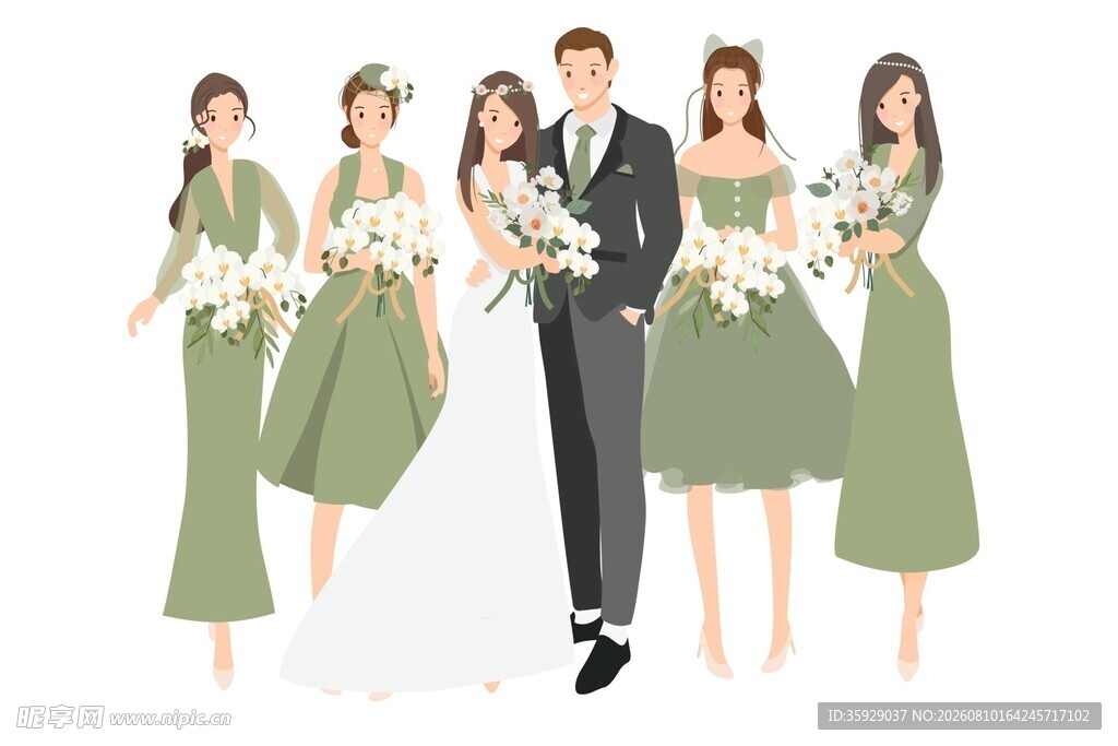 婚礼人物插画