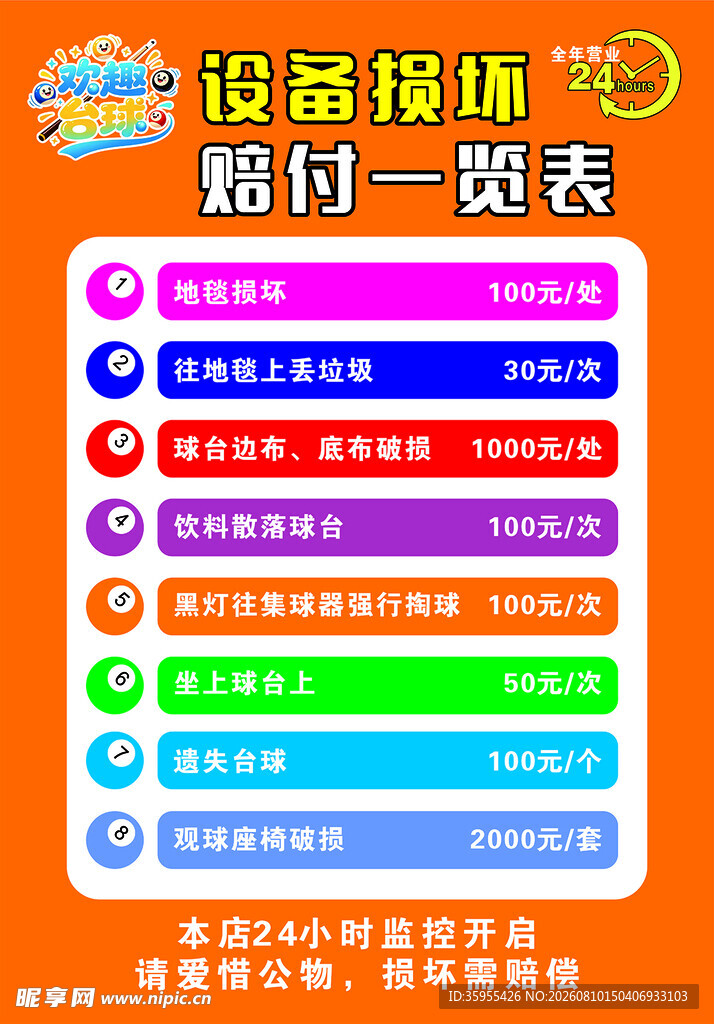 台球价格