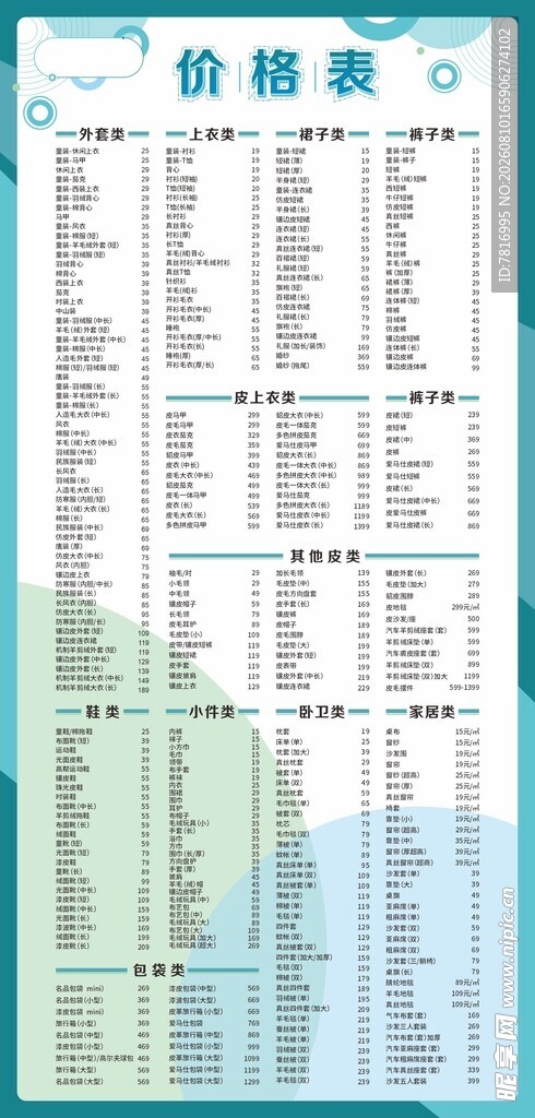 营养表信息展示