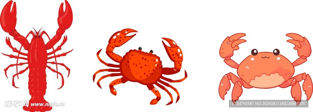 卡通矢量螃蟹插画