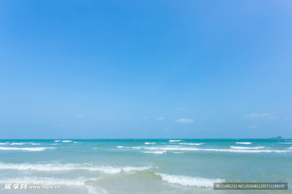 碧海蓝天海浪美景
