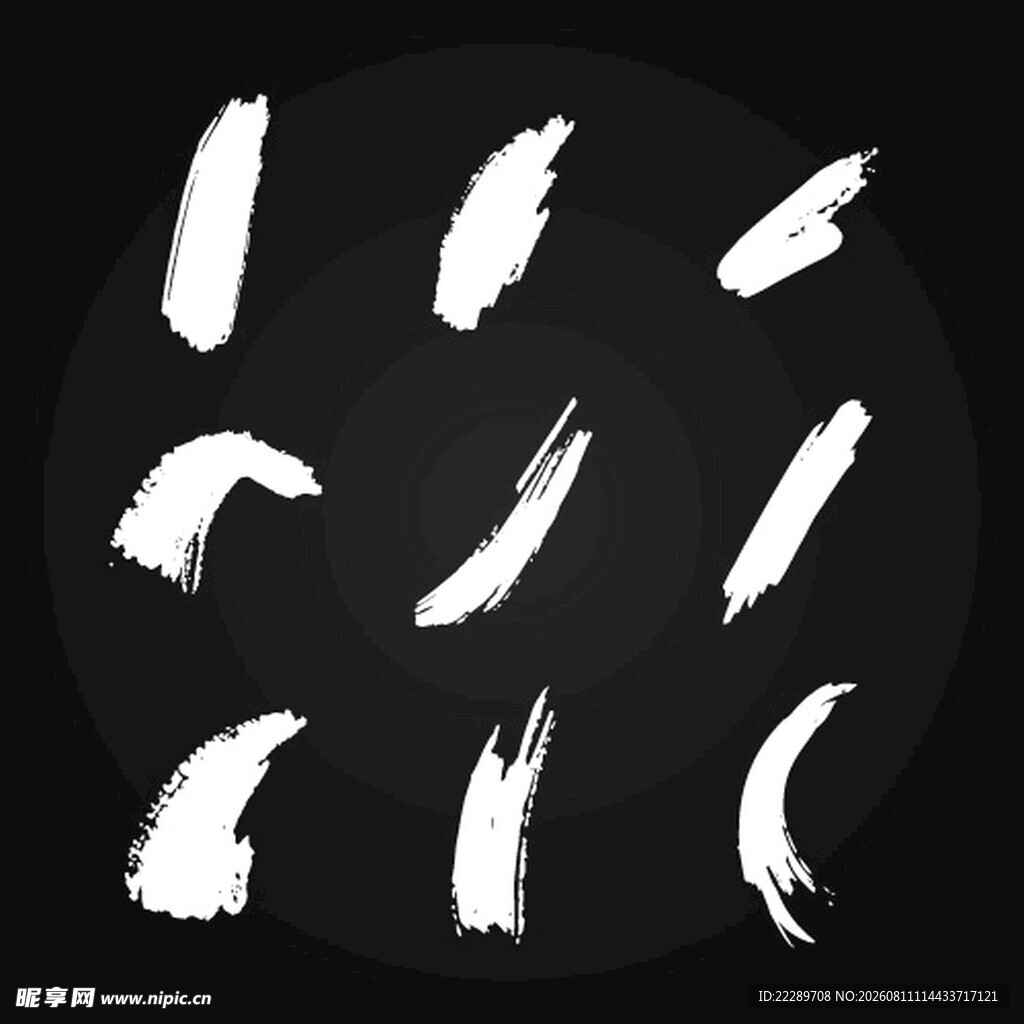 白色笔触笔刷素材集合