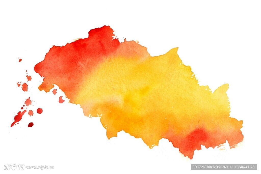 橙黄色水彩泼墨图案