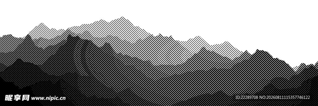 水墨风格山峦美景