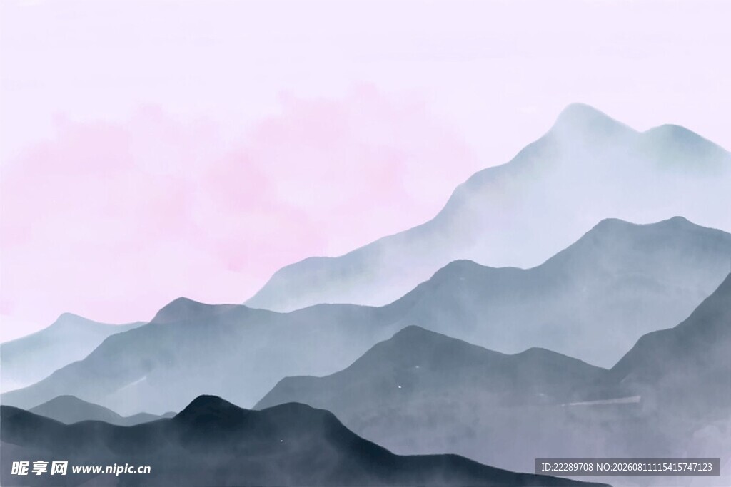 水墨风格山峦背景图