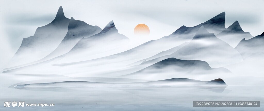 雪山日出美景
