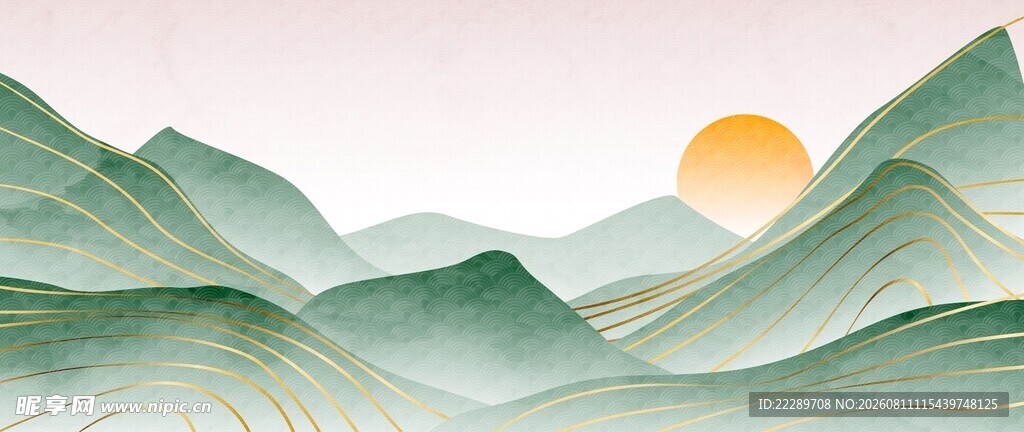 山间日出美景