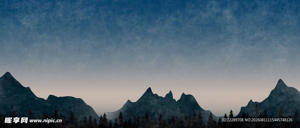 星空下的山峦美景