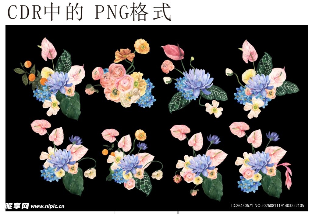PNG格式花卉图案